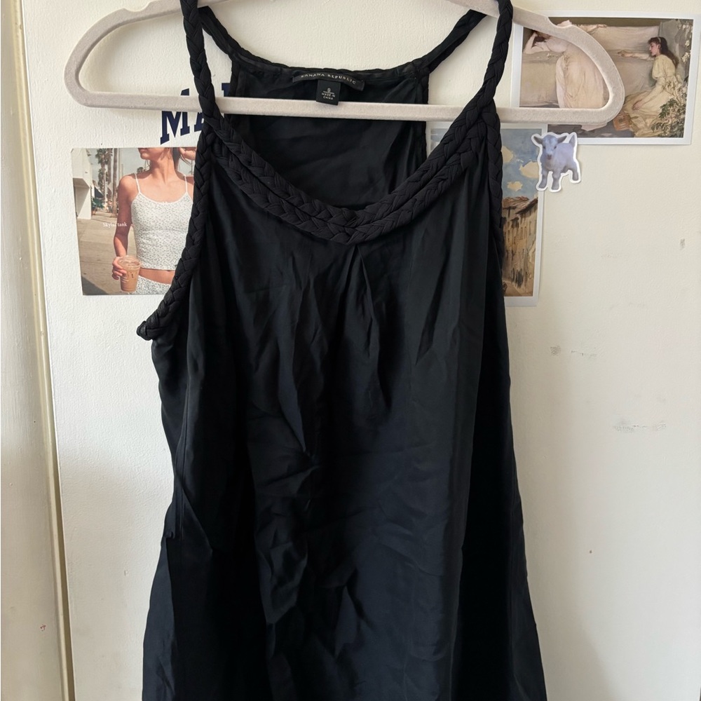 Black Sleeveless Dress with Braided Straps
